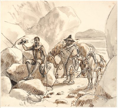 Dom Quixote ensina Sancho sobre a reputação e o futuro dos cavaleiros de Wilhelm Marstrand