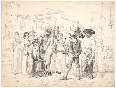 Um charlatão vende preto brilhante, Roma de Wilhelm Marstrand