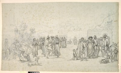 Uma dança ao ar livre em Ischia de Wilhelm Marstrand