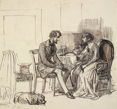 Um cavalheiro visitando uma jovem de Wilhelm Marstrand