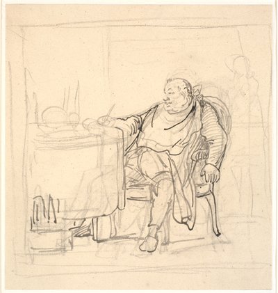 Um homem gordo na mesa de jantar de Wilhelm Marstrand