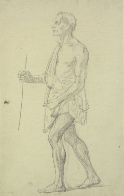 Estudo de figura. Homem em pé de perfil à esquerda de Wilhelm Marstrand