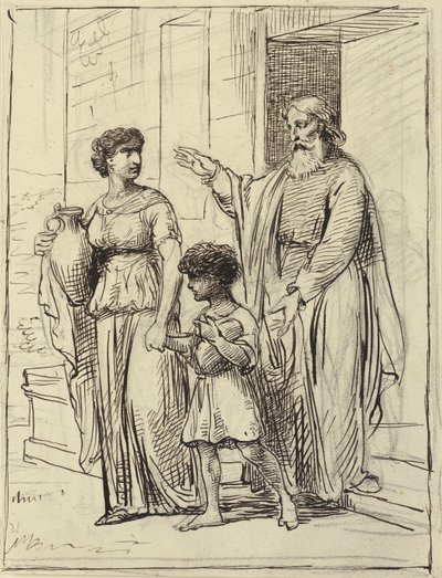 Agar e Ismael deixam Abraão de Wilhelm Marstrand
