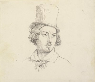 Cabeça de homem com cartola de Wilhelm Marstrand