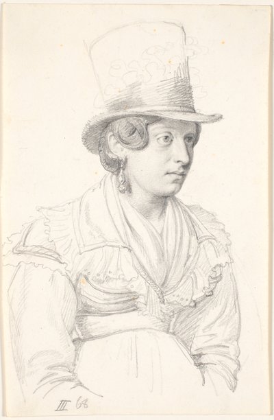 Mulher italiana com um chapéu alto de Wilhelm Marstrand