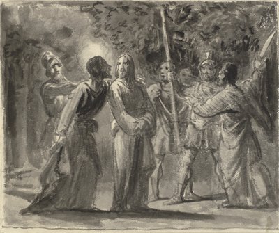 Jesus é beijado por Judas no Jardim do Getsêmani de Wilhelm Marstrand