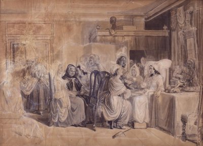 Papelão para a "Sala da Maternidade" de Wilhelm Marstrand