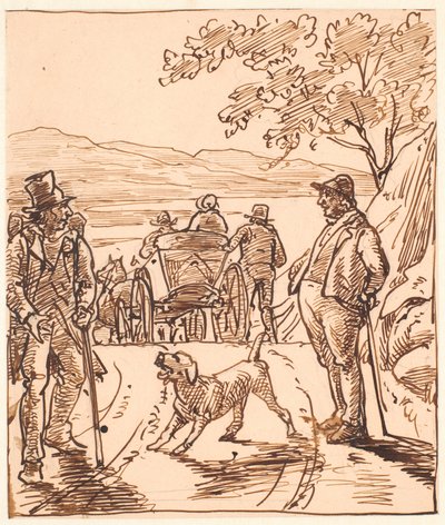 Paisagem com o agricultor e artesão do vale de Wilhelm Marstrand