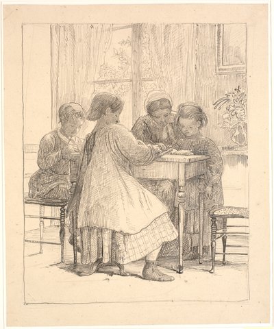 Leitura do dever de casa de Wilhelm Marstrand