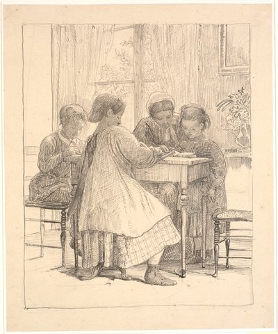 Leitura do dever de casa de Wilhelm Marstrand