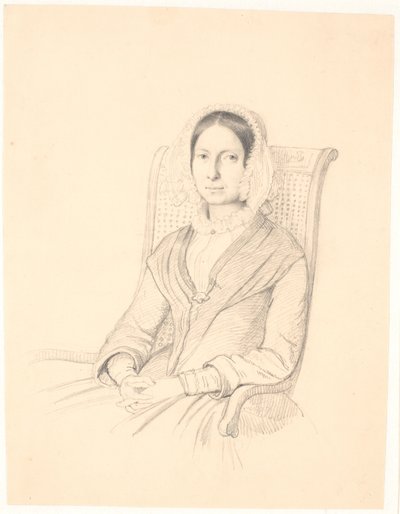 Retrato de Sophie Frederikke Raffenberg, sentado em uma poltrona de Wilhelm Marstrand