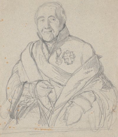 Estudo de retrato do Conselheiro Privado Bornemann de Wilhelm Marstrand