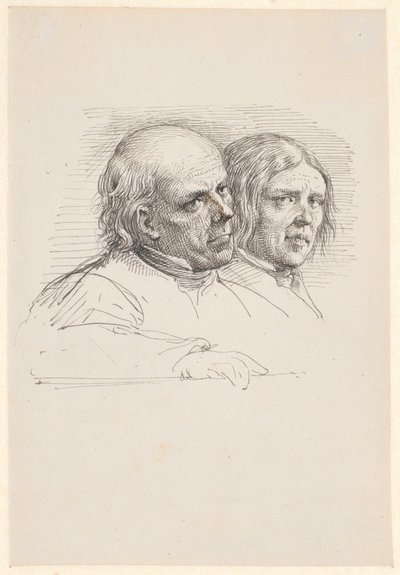 Estudo de retrato de dois agricultores suecos de Wilhelm Marstrand