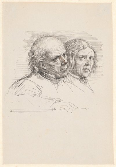 Estudo de retrato de dois agricultores suecos de Wilhelm Marstrand