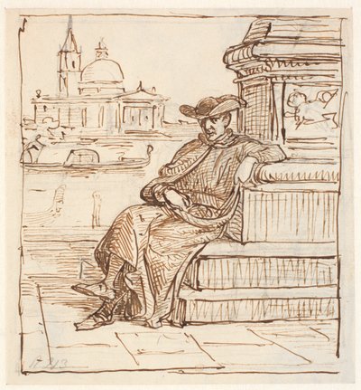 Padre na coluna de Maren na Piazzetta de Wilhelm Marstrand