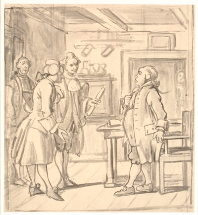 A visita de congratulações dos Conselheiros. (O arremessador político) de Wilhelm Marstrand