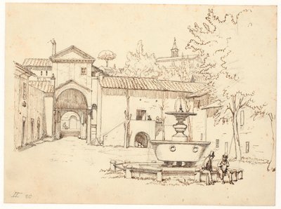 Pátio romano com fonte de Wilhelm Marstrand
