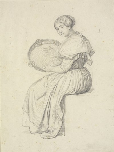 Mulher sentada com pandeiro de Wilhelm Marstrand