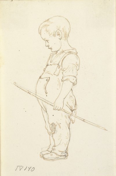 Menino de pé com um pau na mão de Wilhelm Marstrand