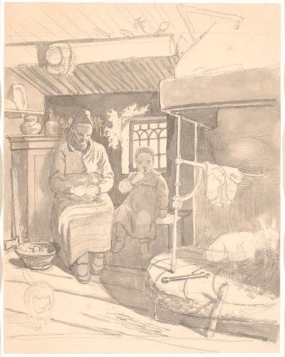 Casa de fazenda sueca com esposa e filhos de Wilhelm Marstrand