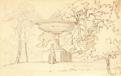 Jardim do sul com uma senhora em uma tigela colossal de Wilhelm Marstrand