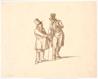 Dois cavalheiros de chapéu alto estão conversando de Wilhelm Marstrand