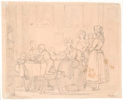 Rascunho para a foto da família Waagepetersen de Wilhelm Marstrand