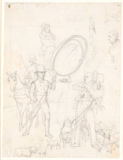 Rascunho para a pintura "Cena de rua nos dias de cão" de Wilhelm Marstrand