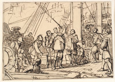 Rascunho para a pintura em Chr. Capela do 4.º em Roskilde "Chr. 4. sobre a Trindade" de Wilhelm Marstrand