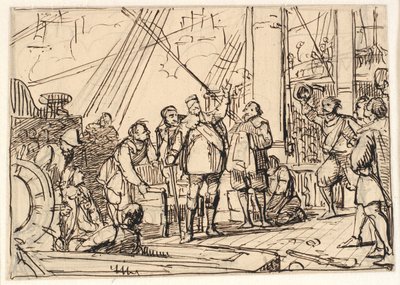 Rascunho para a pintura em Chr. Capela do 4.º em Roskilde "Chr. 4. sobre a Trindade" de Wilhelm Marstrand