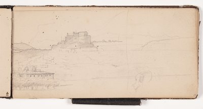 Vista para uma cidade em uma paisagem montanhosa italiana de Wilhelm Marstrand