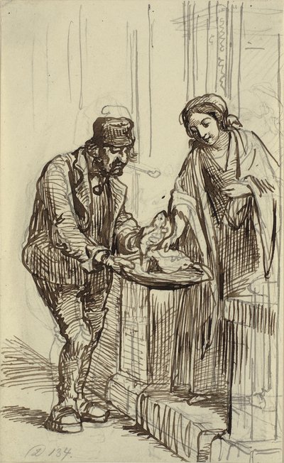 Moça e peixaria de Wilhelm Marstrand
