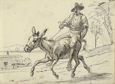 Cara jovem monta um burro de Wilhelm Marstrand