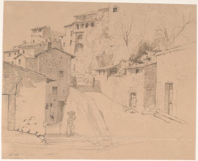 Via Piave com La Porta Su i Olevano Romano de Wilhelm Marstrand
