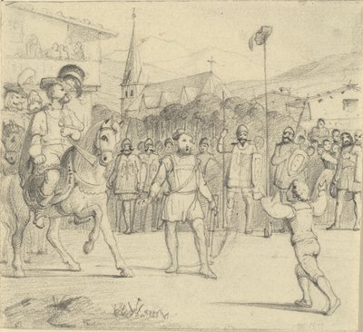 Wilhelm Tell atirou na maçã da cabeça de seu filho de Wilhelm Marstrand