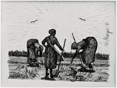 Três mulheres no terreno de Wilhelm Morgner