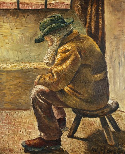 Figura sentada; Figura sentada, 1909 de Wilhelm Morgner