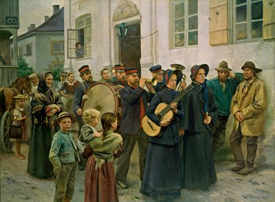 Ataque de tempestade em uma vila de pescadores (O Exército da Salvação em Son) de Wilhelm Peters