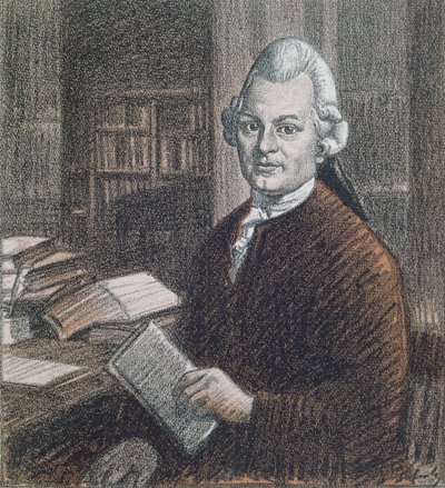 Retrato de Gotthold Ephraim Lessing (1729-81), ilustração da revista 