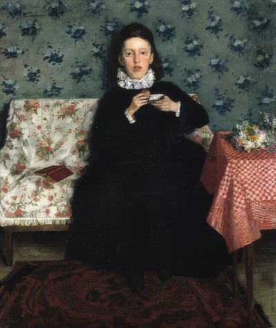 No sofá 1872 de Wilhelm Trübner