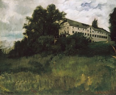 Edifícios monásticos na ilha de Herreninsel, no Chiemsee de Wilhelm Trübner