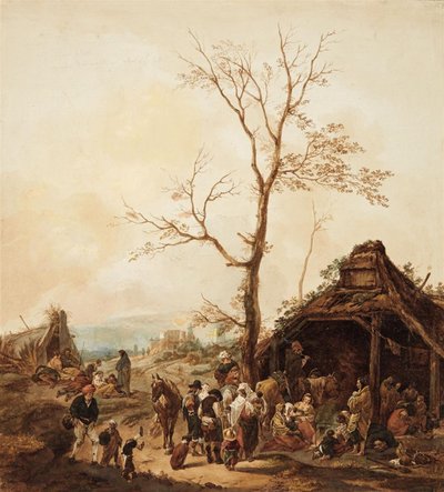 Um mendigo junto a uma cidade de Wilhelm von Kobell