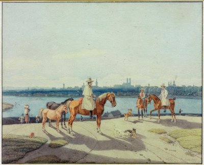 Piloto no Isarufer em frente a Munique de Wilhelm von Kobell