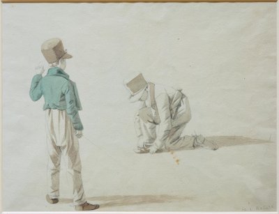 Estudo após meninos com boné repicado de Wilhelm von Kobell