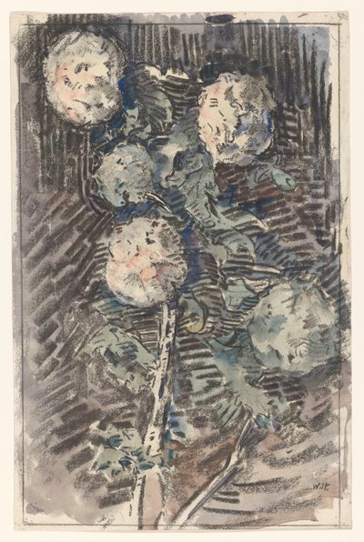 Ramo com flores brancas de Wilhelmus Johannes Steenhoff