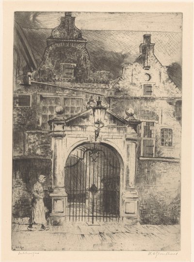Enkhuizen (título original sobre o objecto) de Willem Adrianus Grondhout (signed by artist)