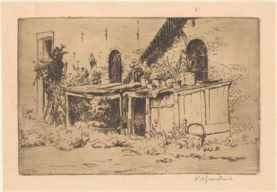 Galinheiro em um jardim em Voorburg de Willem Adrianus Grondhout (signed by artist)