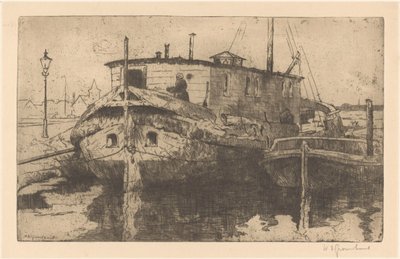 Laakhaven em Haia de Willem Adrianus Grondhout (signed by artist)