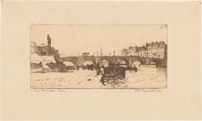 Pont de la Tournelle em Paris de Willem Adrianus Grondhout (signed by artist)