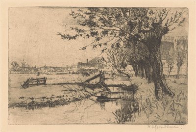 Vala na Fábrica Municipal de Gás em Binckhorst em Haia de Willem Adrianus Grondhout (signed by artist)